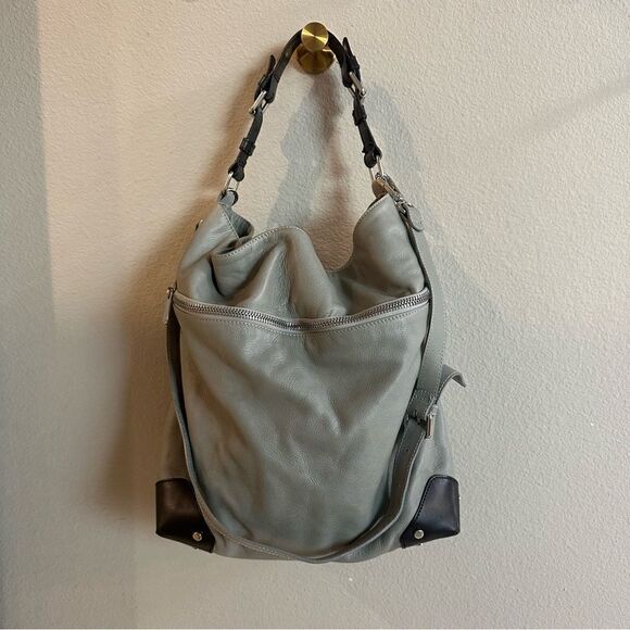 & OTHER STORIES | Grain Leather Hobo black gray leather bag - Picture 6 of 12